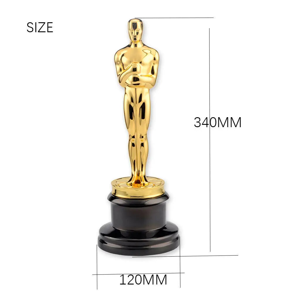 Full Size Zinc Alloy Oscar Trophy Awards 13.5inches 1:1 Real Oscar Metal Trophies Oscar Academy Awards Souvenir with Engraving