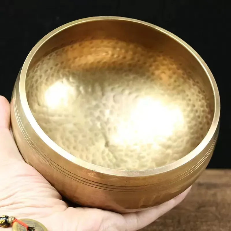 Nepal Handmade Tibet Buddha Sound Bowl Yoga Meditation Chanting Bowl Brass Chime Handicraft music therapy Tibetan Singing Bowl