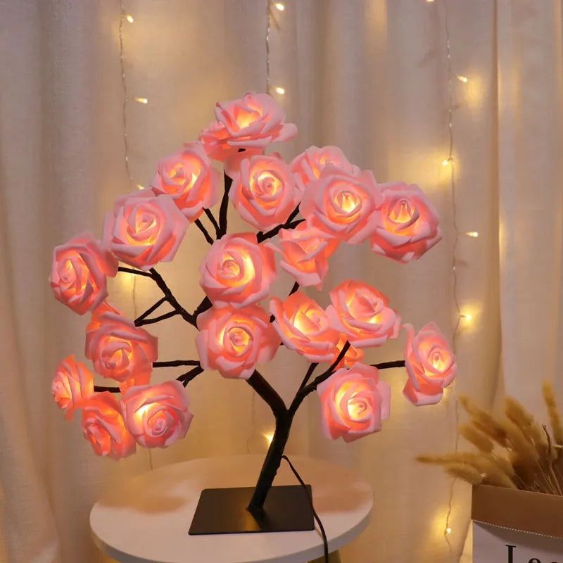 Lámpara de árbol de rosas