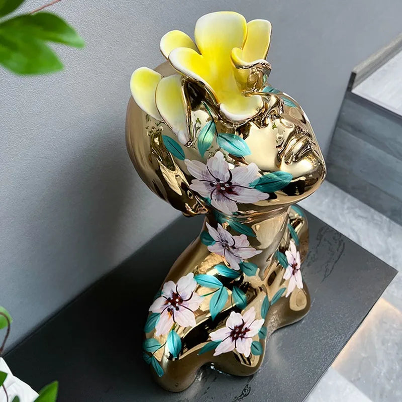 Abstract Goddess Electroplated Decor Statue Creative Sculptures & Figurines Sculpture Modern Home Decoration Accessories