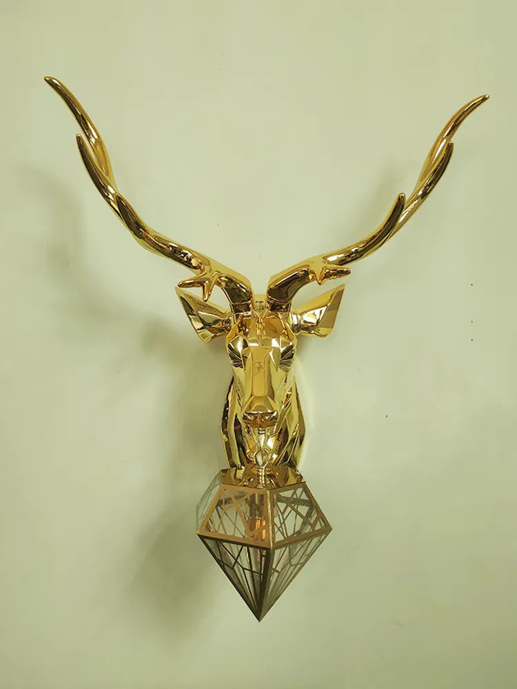 Modern Antler Wall Lamp Nordic Deer Head Resin Wall Lamps for Bedroom Lighting Kitchen Fixture Wall Lights Home Deco Wall Light