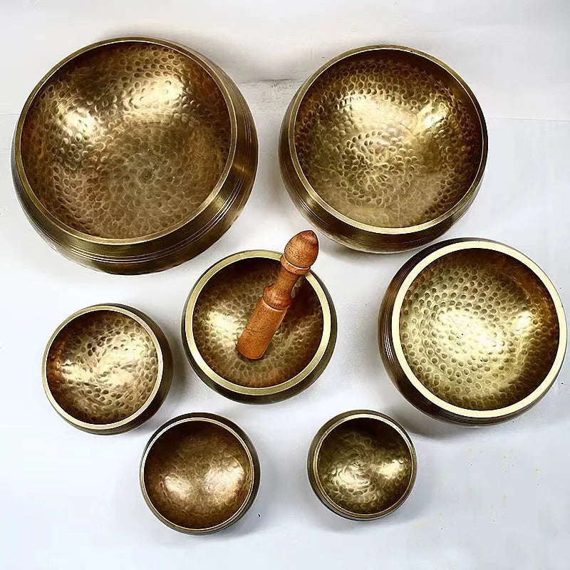 Nepal Handmade Tibet Buddha Sound Bowl Yoga Meditation Chanting Bowl Brass Chime Handicraft music therapy Tibetan Singing Bowl