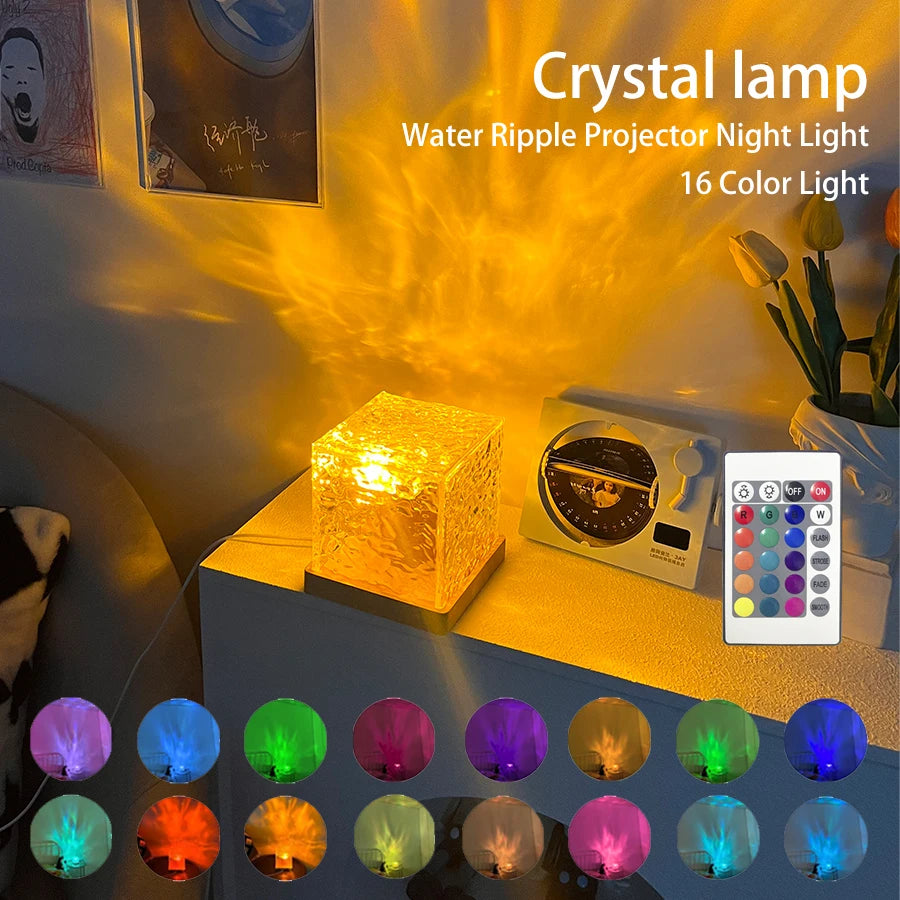 Projector Night Light Crystal Lamp