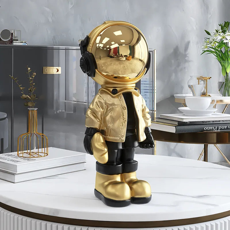 Chapado en oro astronauta decoración del hogar adornos de lujo