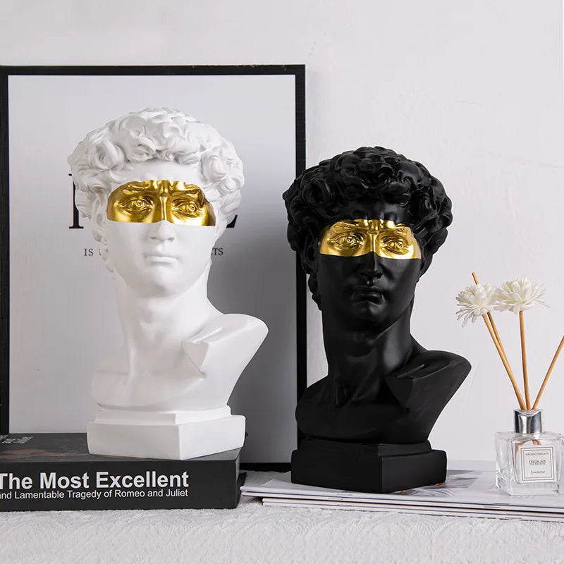 European Home Decoration David Head ResinStatues Statues Home Decor  Modern Abstract Art  Bust Sculpture Art Sketch Practice