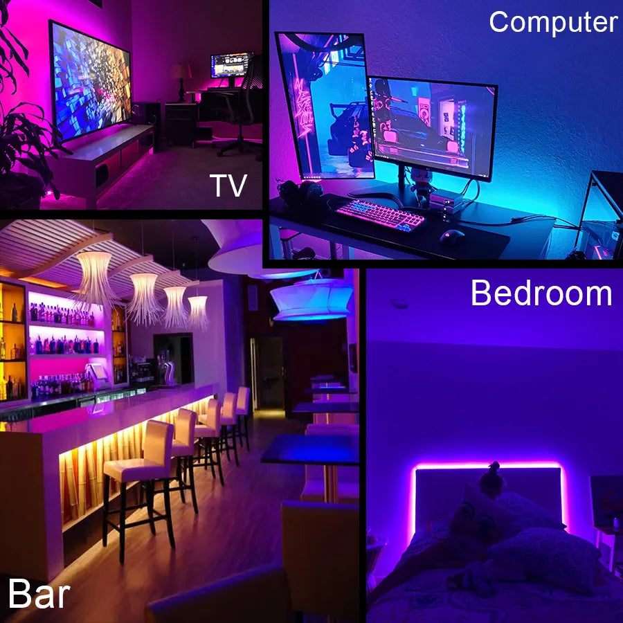 USB LED Strip Light Tape 2835 Bluetooth SMD 5V USB RGB Lights Flexible LED Lamp Tape Ribbon RGB Self-adhesive TV Desktop Diode