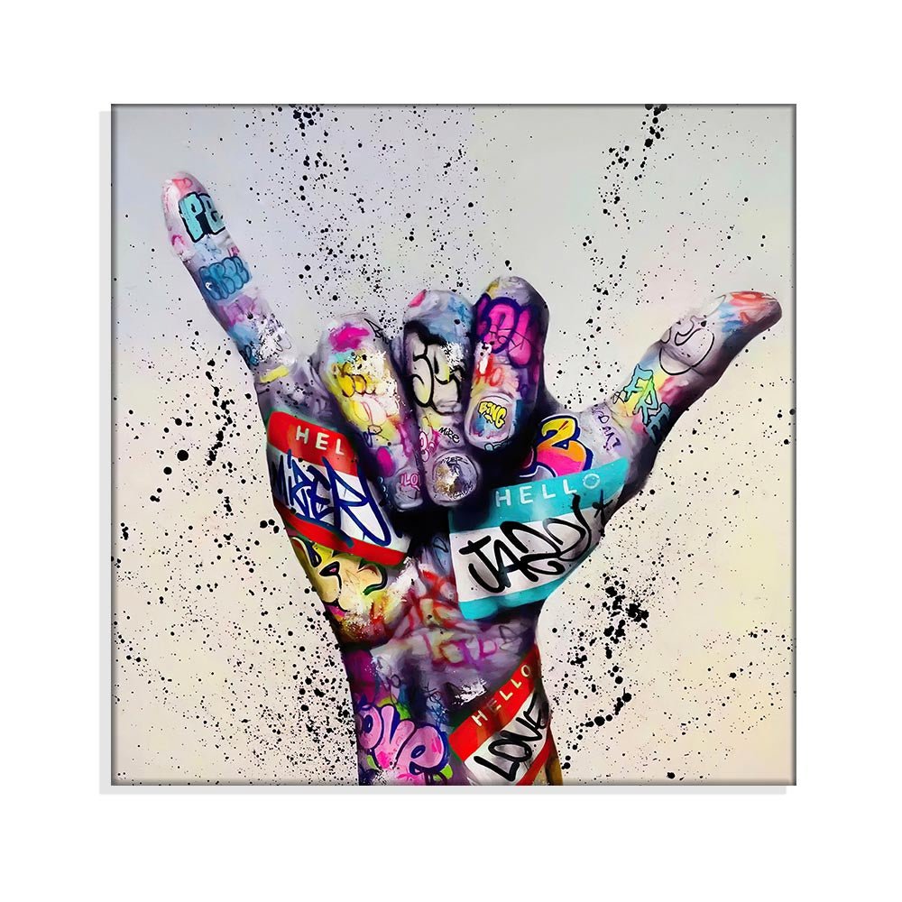 Graffiti Art Picture with Gesture Painting Canvas Wall Art Unframed - DECO KINGDOMTableau